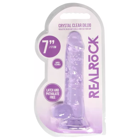 RealRock - gode réaliste transparent - silicone violet 17 cm