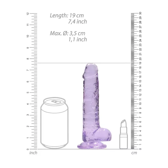RealRock - gode réaliste transparent - silicone violet 17 cm