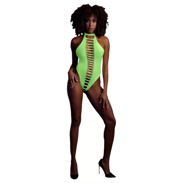 Ouch! - body ouvert phosphorescent - néon vert