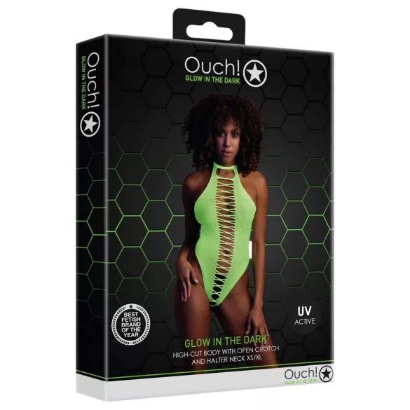 Ouch! - body ouvert phosphorescent - néon vert