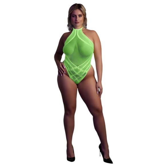 Ouch! - body effet néon - bretelles phosphorescentes - vert fluo - XL-4XL