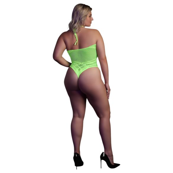 Ouch! - body effet néon - bretelles phosphorescentes - vert fluo - XL-4XL
