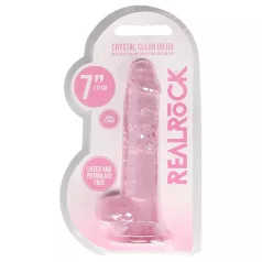 RealRock - gode réaliste translucide - rose - 17cm