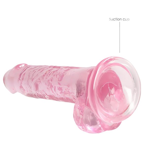 RealRock - gode réaliste translucide - rose - 17cm