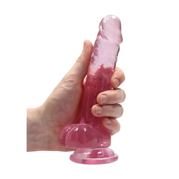 RealRock - gode réaliste translucide - rose - 17cm