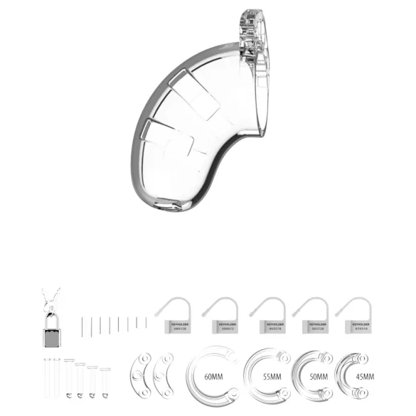 ManCage - Modèle 13 cage de chasteté pénienne (transparente) - 6,5 cm