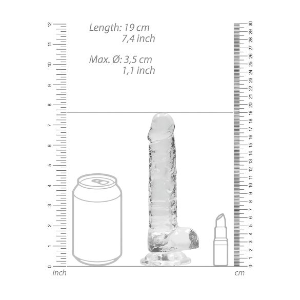 RealRock - gode réaliste transparent - silicone transparent 17cm