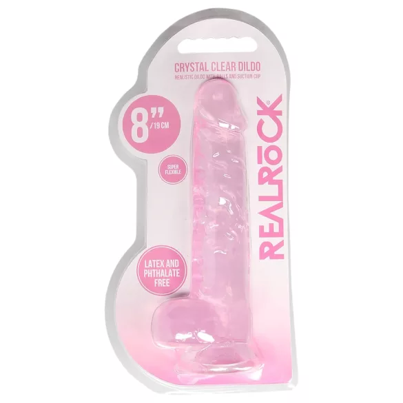 RealRock - godemichet réaliste transparent - rose 19cm