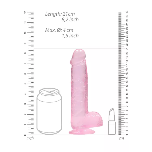 RealRock - godemichet réaliste transparent - rose 19cm