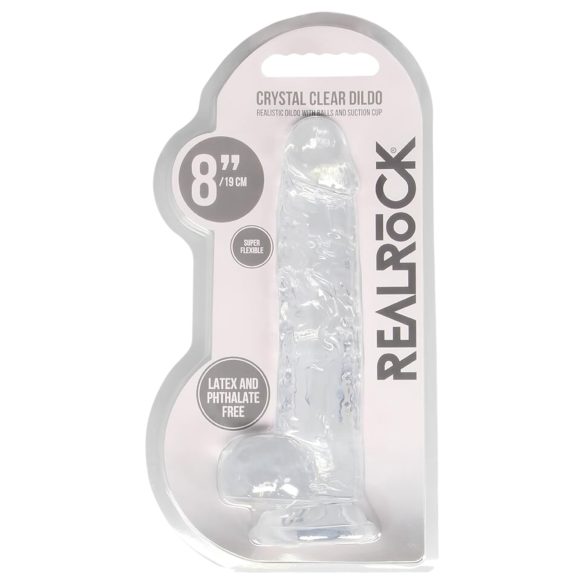 RealRock - gode réaliste transparent - 19 cm