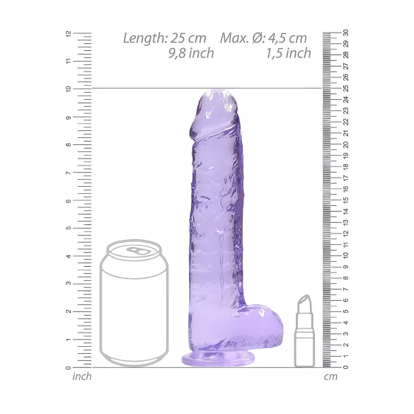 RealRock - gode réaliste transparent - silicone violet 22cm
