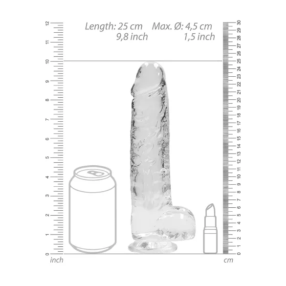 RealRock - gode réaliste transparent - silicone transparent 22cm