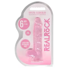   RealRock - godemichet réaliste transparent - silicone rose 15cm