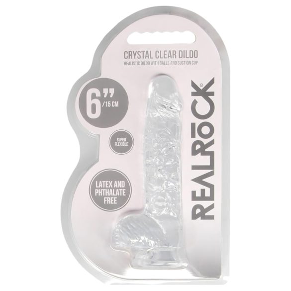 RealRock - gode réaliste transparent - 15 cm