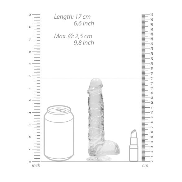 RealRock - gode réaliste transparent - 15 cm