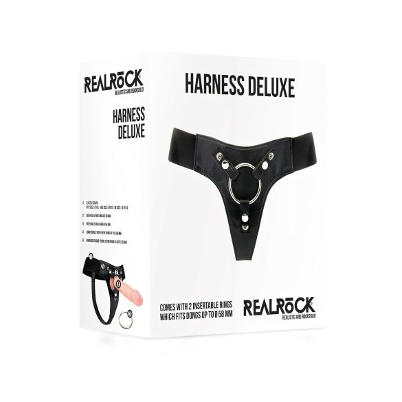 RealRock Deluxe - harnais réglable pour gode ceinture - noir