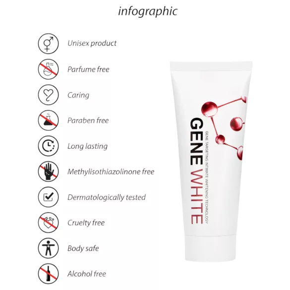 Pharmquests Gene White - crème éclaircissante peau - 100ml