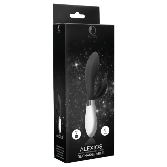Alexios - vibromasseur rabbit papillon stimulateur clitoridien - silicone noir