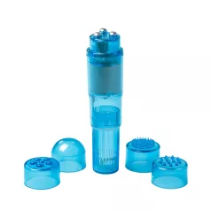 Easytoys - mini vibromasseur set - 5 accessoires - bleu