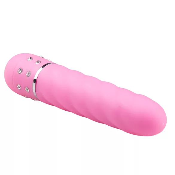 Easytoys Diamond - vibromasseur wand torsadé - silicone rose