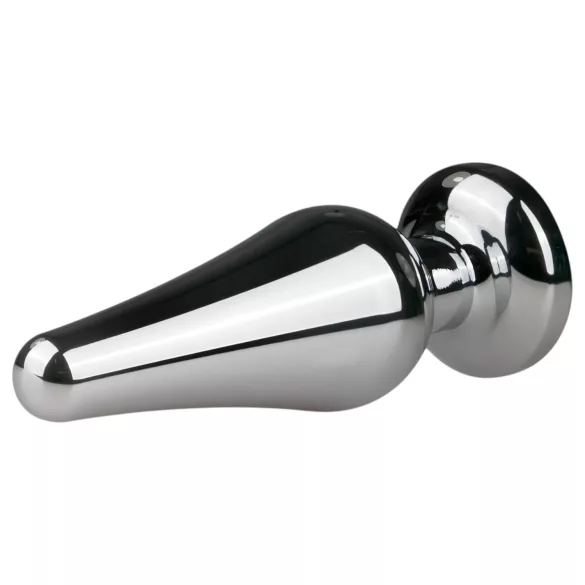 Easytoys - plug anal en métal avec bijou rose - argenté 3,5cm