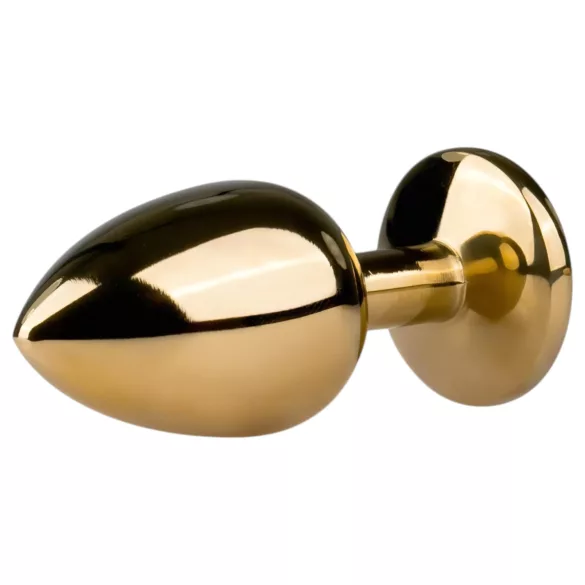 Easytoys - plug anal métal doré - bijou violet - 2,5 cm