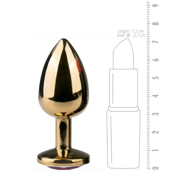 Easytoys - plug anal métal doré - bijou violet - 2,5 cm