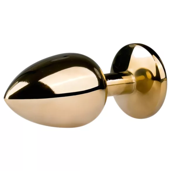 Easytoys Metal No.1 - plug anal conique à pierre blanche - doré (2,5 cm)