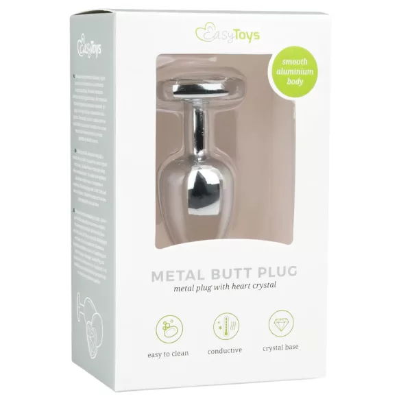 Easytoys - plug anal métal avec pierre cœur - argent blanc