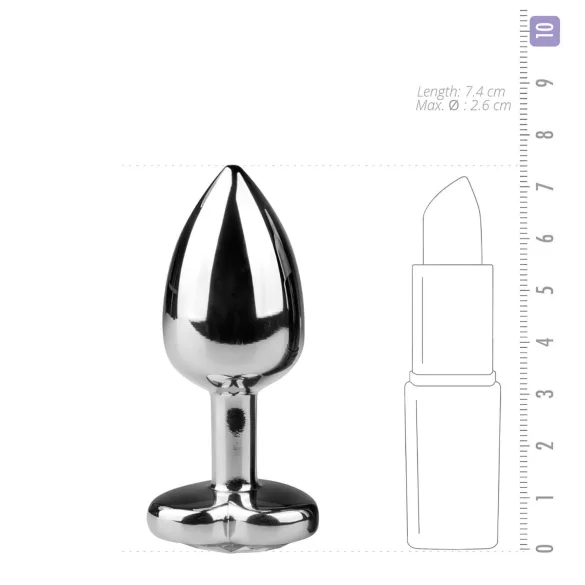 Easytoys - plug anal métal avec pierre cœur - argent blanc