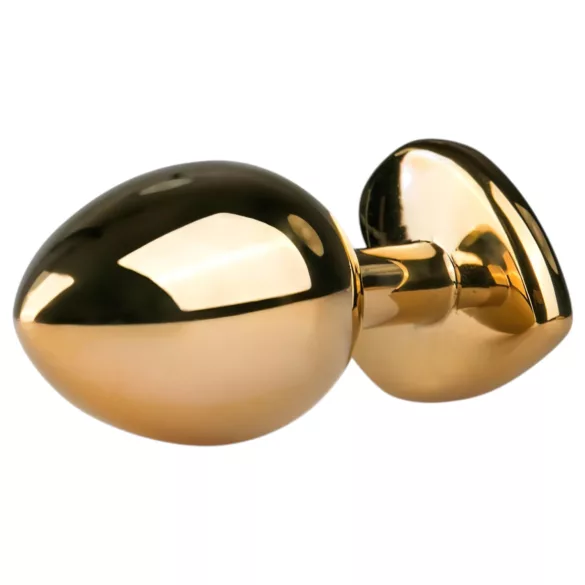 Easytoys - plug anal en métal doré - bijou rose - 3 cm