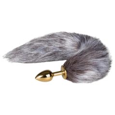   Easytoys Fox NO5 - plug anal métal queue de renard - or argenté