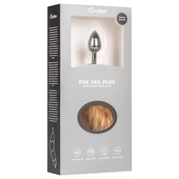 Easytoys Fox NO1 - plug anal métal queue de renard - argent roux