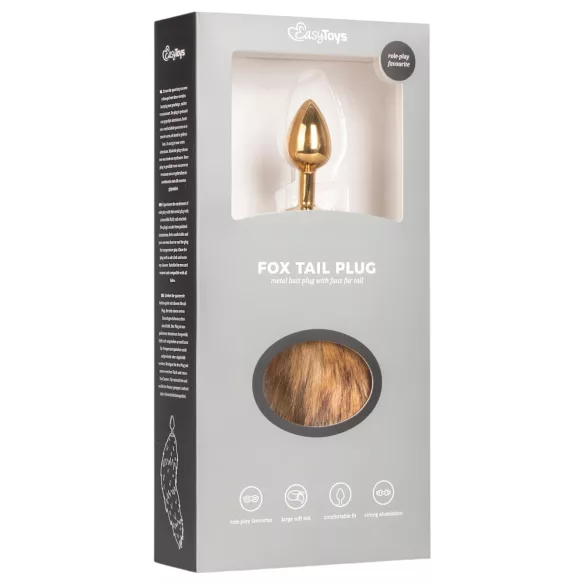 Easytoys Fox NO1 - plug anal métal queue de renard - or/roux