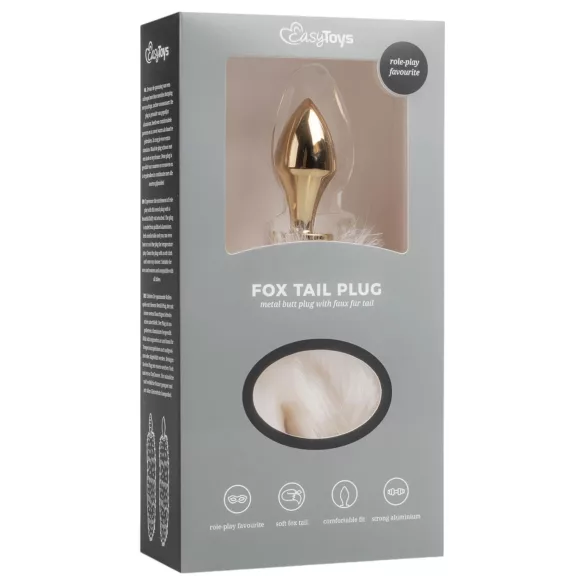 Easytoys Fox NO13 - plug anal métal queue de renard - doré blanc