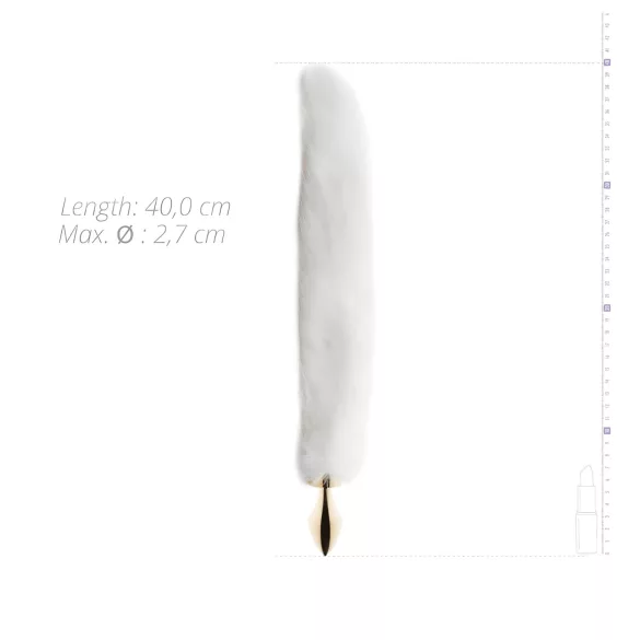 Easytoys Fox NO13 - plug anal métal queue de renard - doré blanc