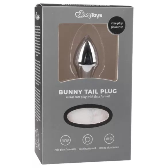 Easytoys Bunny NO1 - plug anal métal queue de lapin - argent blanc