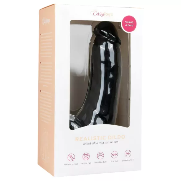 Easytoys - gode avec ventouse et testicules - 20cm - noir