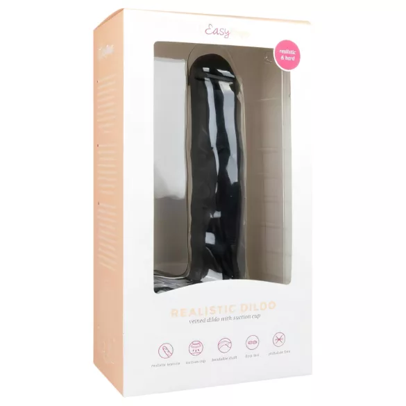 Easytoys - gode ventouse réaliste avec testicules - noir 26,5cm