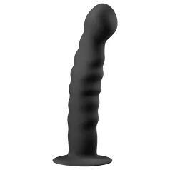 Easytoys - godemichet anal ventouse - nervuré - 14cm noir