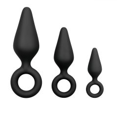 Easytoys - set de plugs anal avec anneau - 3 pièces - noir