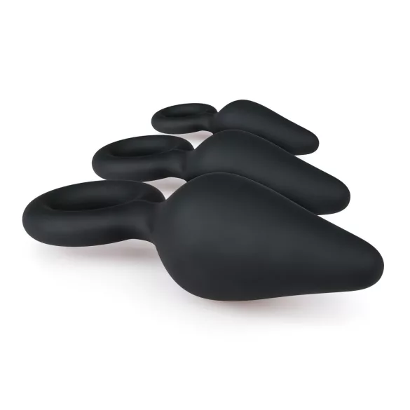 Easytoys - set de plugs anal avec anneau - 3 pièces - noir