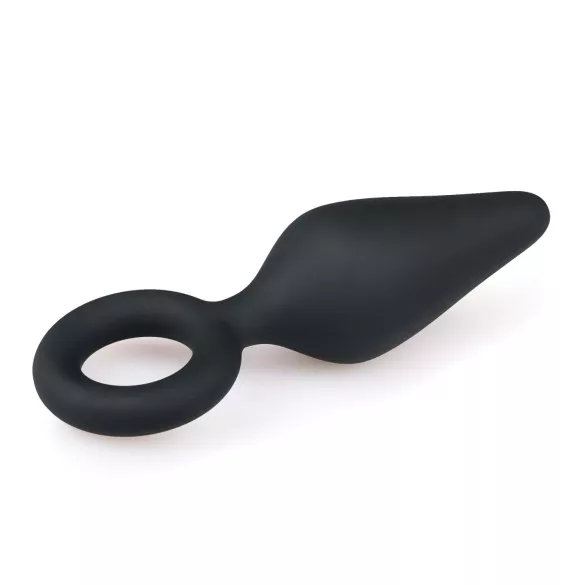 Easytoys - plug anal à anneau - taille moyenne - silicone noir