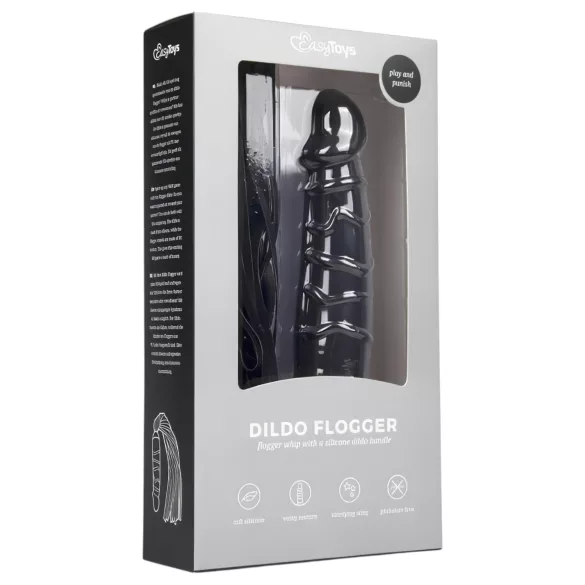 Easytoys - flogger et gode double usage - silicone noir