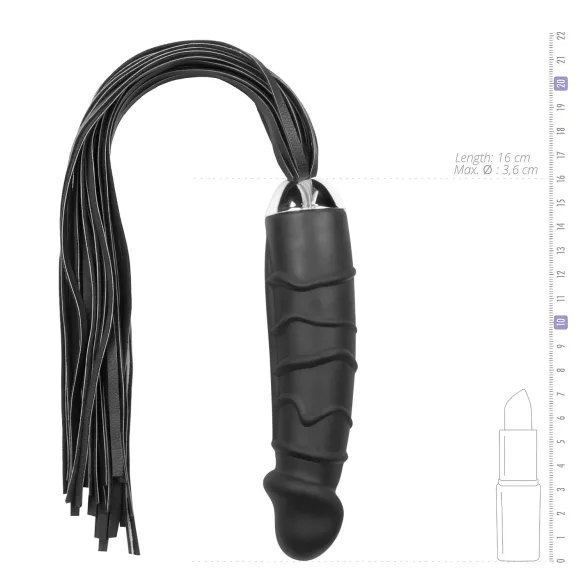 Easytoys - flogger et gode double usage - silicone noir