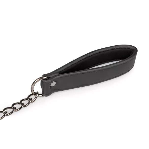 Easytoys - collier fétiche avec laisse - cuir noir