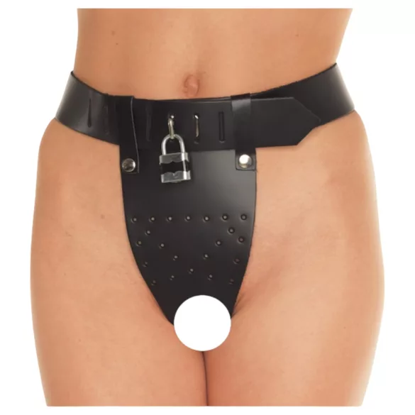 Rimba - Ceinture de chasteté ouverte en cuir (noir)