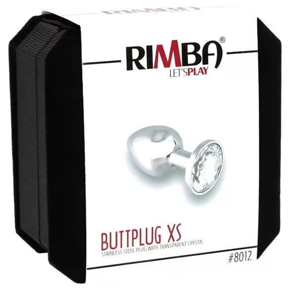 Rimba XS - plug anal métal argenté - bijou transparent