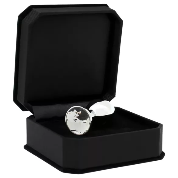 Rimba XS - plug anal métal argenté - bijou transparent