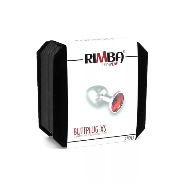 Rimba XS - plug anal métal pierre rouge - argenté
